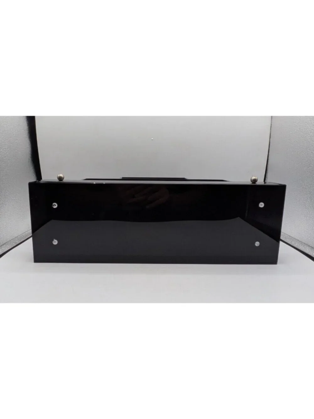 Black Lacquer Dresser Valet Desk Organizer with One Drawer Jewelry Trinket 15